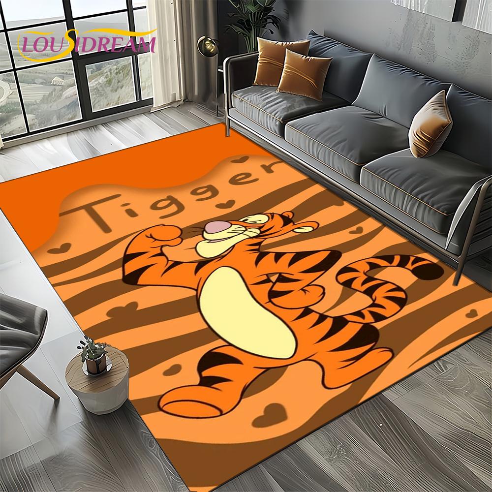 Tappeto Tappetino Decorativo Tappeto Cartoon Orso Winnie Pooh Carino 3D per Camera da Letto Soggiorno Casa Divano, Gioco Bambino Decorazione Grande Tappetino Pavimento Regalo