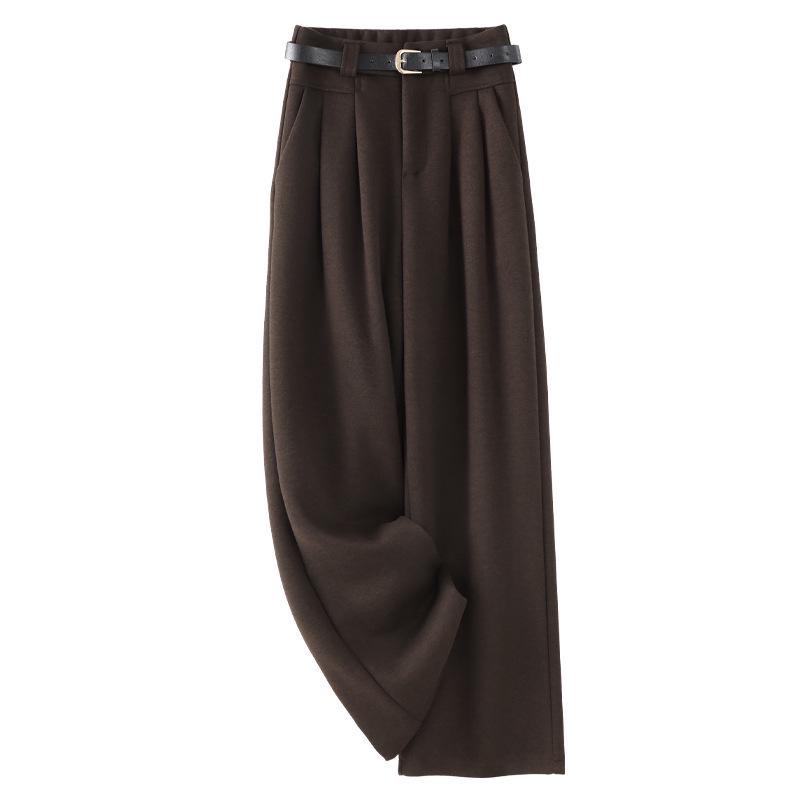 

Женские красные драпированные брюки-костюм Ancola - Осень/Зима 2024, Свободный широкий крой, Повседневный прямой крой. L