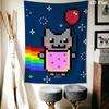 Nyan Cat Wandteppich Ästhetischer Wandbehang Gedruckter Stoffdecke Dekorative Wandteppiche für Schlafzimmer Wohnzimmer Heimdekoration