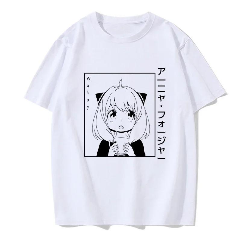 Y2k Shirt Anya Forger Spy X Family Anime T Shirt Kawaii Cartoon Mens_Women Tops Cotton Best Selling Round Neck Comfortable Soft