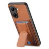 Pro Xiaomi Redmi Turbo 4 5G/Xiaomi Poco X7 Pro 5G Pouzdro s držákem na karty Stojánek Kožený zadní kryt se vzorem vláken