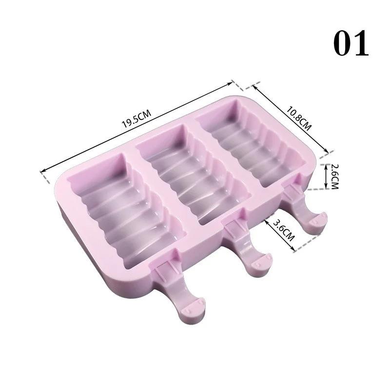 

Формы для домашнего изготовления ручной работы Силиконовая форма для мороженого Форма для эскимо Сиамские формы с крышкой Сделай сам Мультяшное милое изображение Кухонные инструменты 01