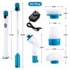 Turbo Scrub Elektrische Reinigungsbürste, verstellbar, wasserdicht, kabelloses Aufladen, sauberes Badezimmer, Küchenreinigungswerkzeug-Set, Küchenset