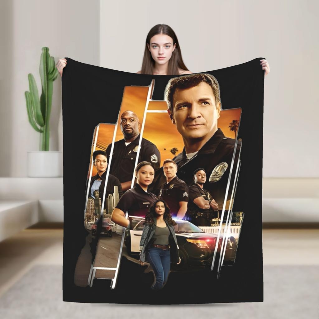 TV seriál The Rookie Flanelové deky Měkká přehozová deka do obývacího pokoje Piknik Grafické přehozy na postel Potah na pohovku