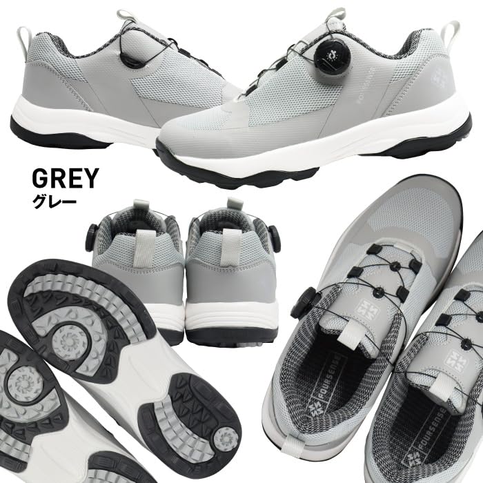Dial Golf Shoes, Dial-type Shoes for Men, Golf Spikeless Shoes, Athletic Shoes, Running Shoes, Hiking Shoes, Trekking Shoes