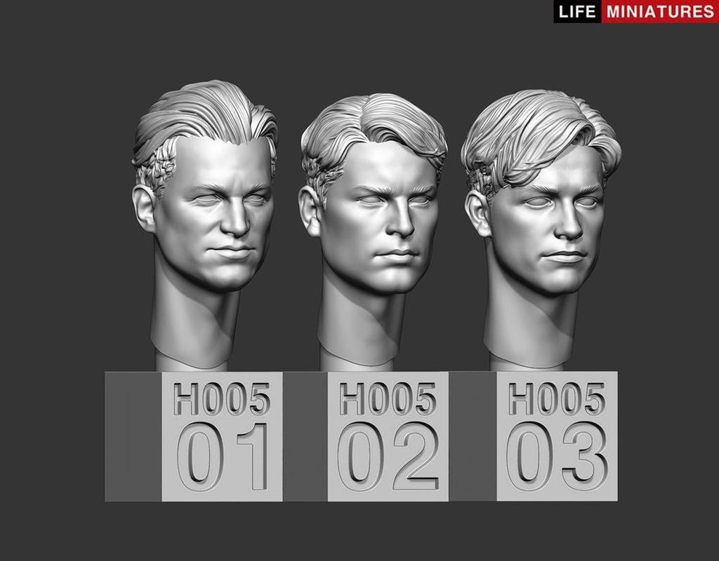 Life Miniatures Scale Resin Spare Headset 2 1/35 Kit, No-Hat No. (6-Piece Set), LM-35H005 (Person)