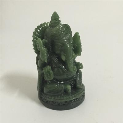 Estatua de Buda Ganesha Escultura del Dios Elefante Figura de Ganesh Piedra de Jade Artificial Accesorios de Decoración para Jardín Hogar Estatuas