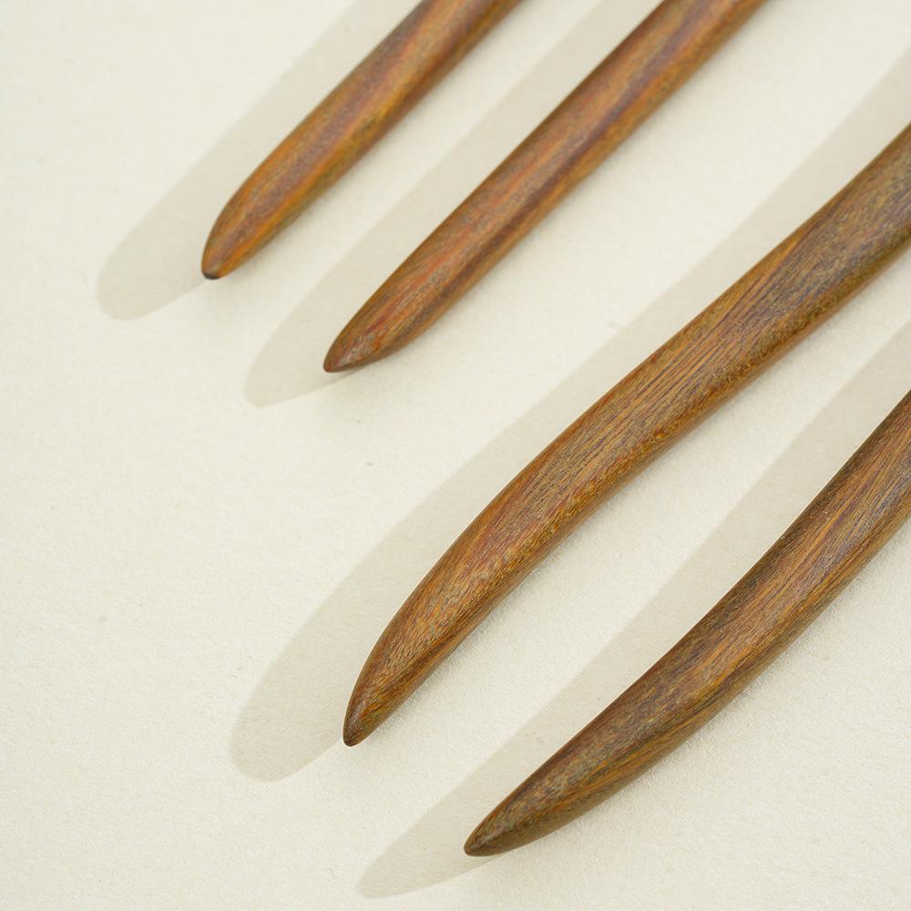 Handmade Wooden U-Shaped Double Hairpin: Ancient Style Updo Accessory for Hanfu
