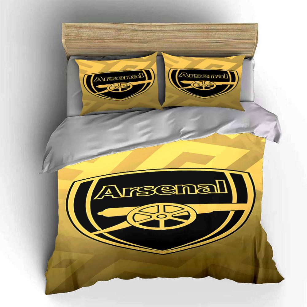 Golden Arsenal logo design. Bedding sets Duvet cover sets Duvet covers Pillowcases(1 * Duvet Cover 2 * Pillowcases without duvet insert)