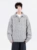Men's Trendy Half-Zip Cable Knit Sweater - Autumn/Winter Casual Fashion