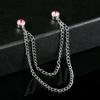 Men Suit Pin Rhinestone Decor Double Chains Anti-slip Dress-up Polished Coat Collar Pin Coat Brooch Adult Clothes Hats Bags Jewelry