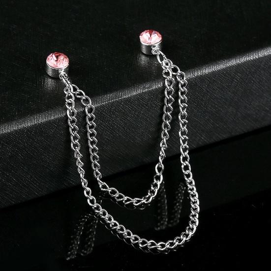 Pánský odznak Špendlík drahokamu Dekor Dvojité řetízky Protiskluzové Oblékání Leštěný kabát Límec Špendlík Kabát Brož Oblečení pro dospělé Klobouky Tašky Šperky