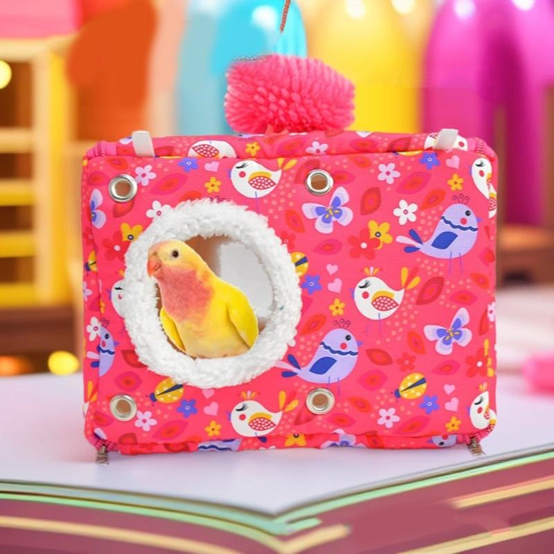 Ninho de Papagaio de Pelúcia Grosso Rede de Gaiola de Pássaro Quente Cama para Clima Frio Design de Pendurar Seguro na Gaiola Abrigo para Pássaros