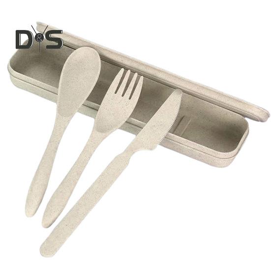 

Легкий набор столовых приборов из 3 шт., удобный для переноски, удобный набор десертной ложки, вилки, резака, набор посуды бежевый