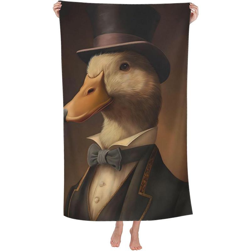 

Beach Towel Tuxedo Pattern Sun Protection Windproof Suitable for Swimming Pool Camping Travel Blanket W30*H60(CM)