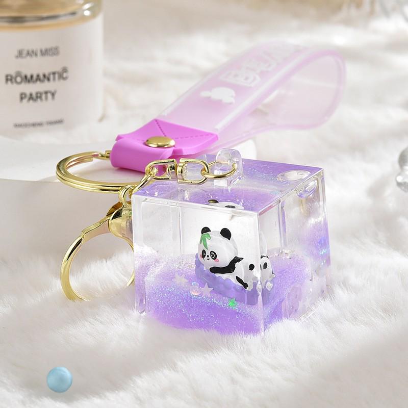 Creative Cartoon Panda Floating Bottle Keychain – Cute Bag Pendant Toy