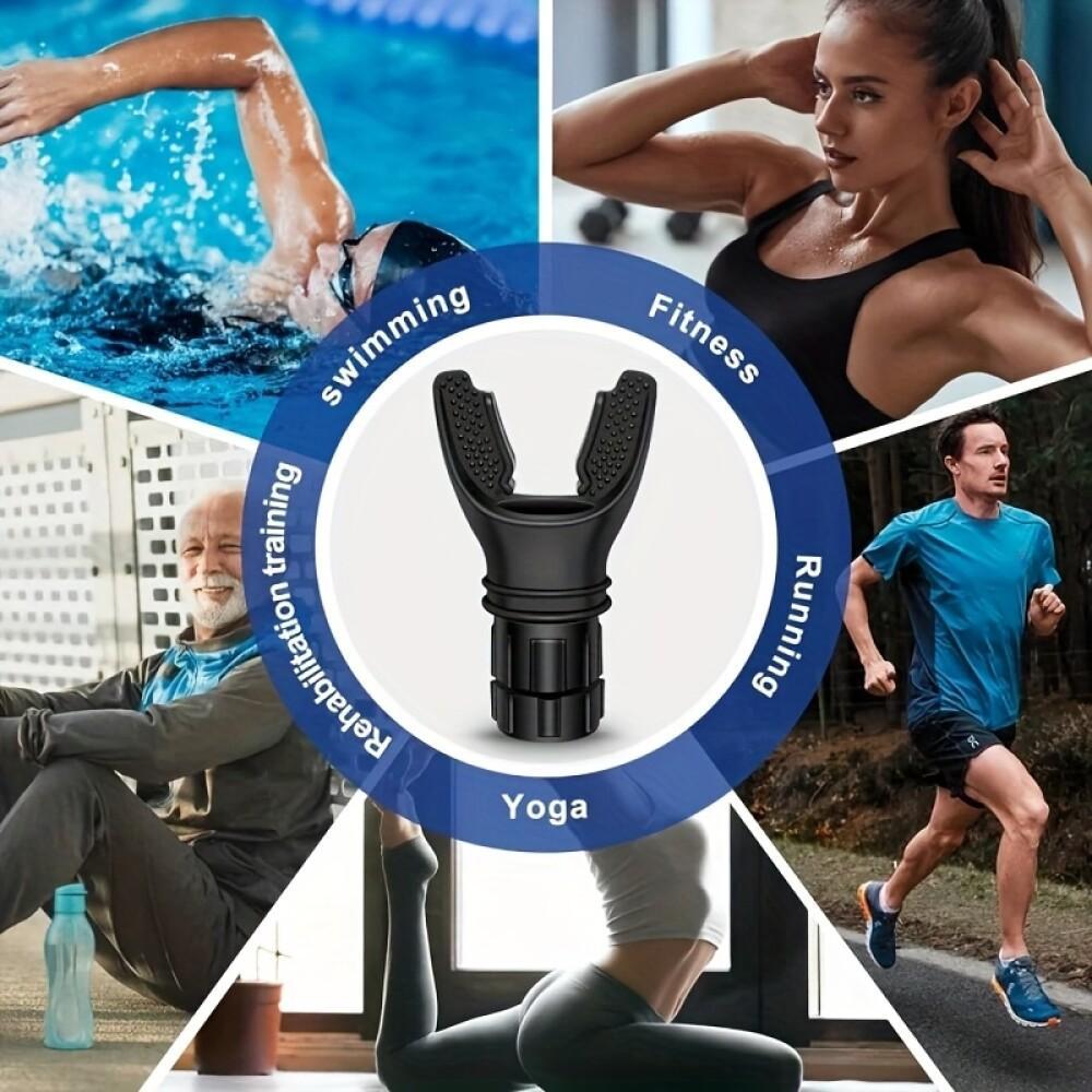Adjustable Breathing Exerciser Spirometer Portable Lung Trainer For Adults  Black White  Vitality Endurance Boost Travel Fitness