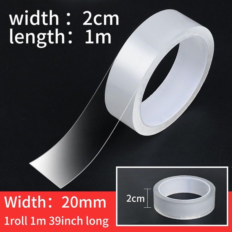 

Двусторонняя лента Прозрачные нано-наклейки без следов Многоразовые водонепроницаемые клейкие нано-ленты для чистки Бытовая кухня 20mm