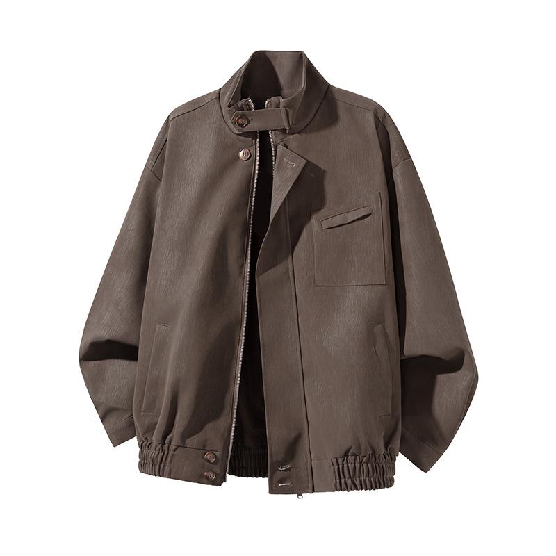 New Autumn Retro Work Jacket Leather Jacket for Men's American Niche Outside Motorcycle Jacket