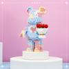 Tierischer Handheld Blume Rosa Bär Mikro-Baustein-Set 1090 Teile 5,9 Zoll Hohe Serie Geschenke für Sammler und Enthusiasten