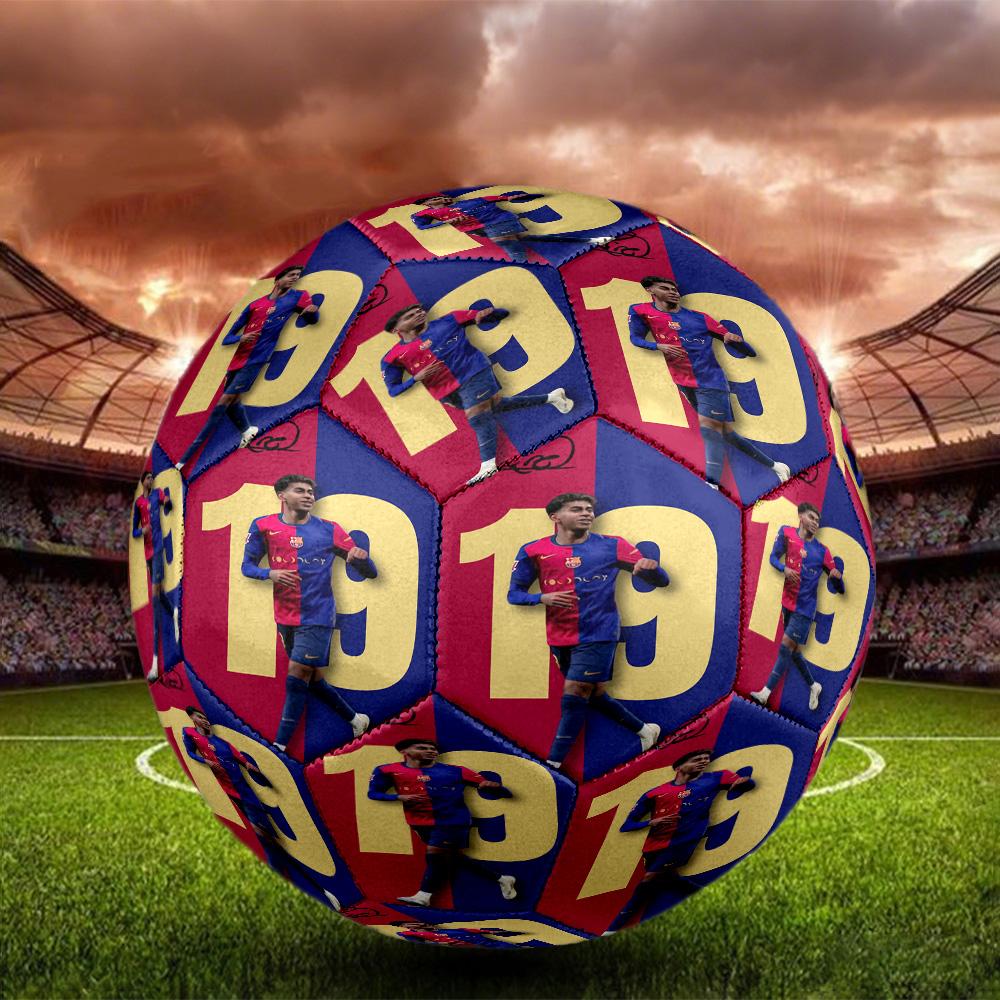 Lamine Yamal 19 Spain's Soccer Star Size 5 Soccer Ball Machine-Stitched Indoor/Outdoor Training and Matches Soccer Accessory Perfect Birthday Christma