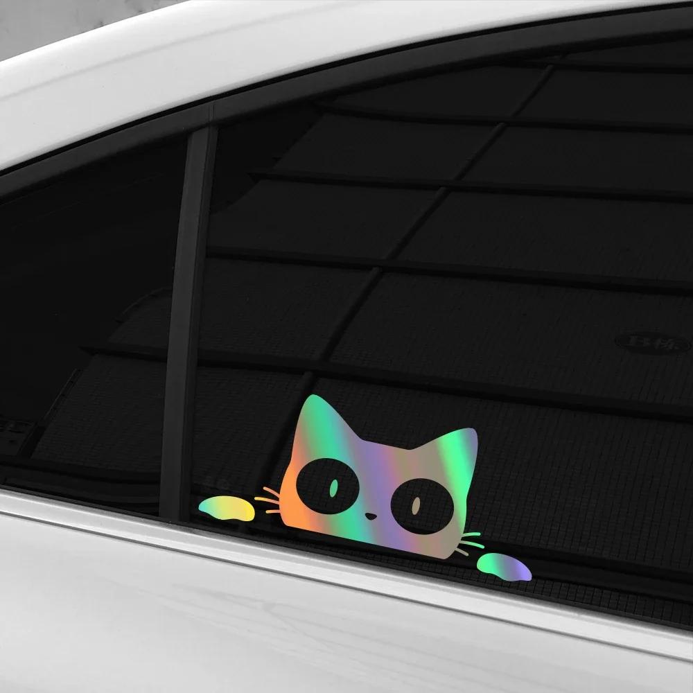 Car Sticker Motorcycle Surprise Cat Peeking Sticker Funny Vinyl Decals Waterproof Window Cute Decor Auto Accessories 12x5CM