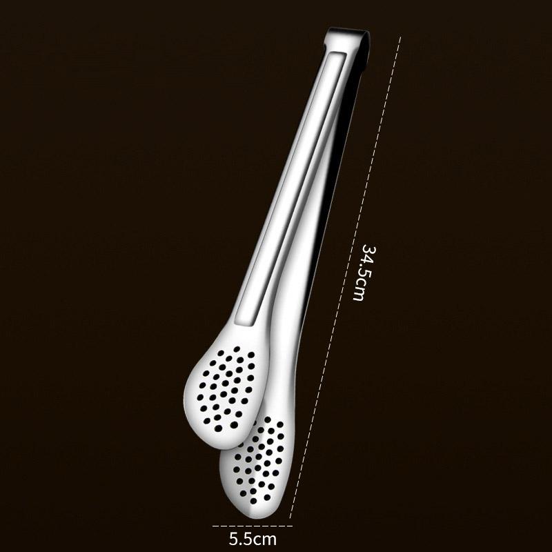 Stainless Steel Frying Shovel Clip Multifunctional Steak BBQ Tongs Frying Fish Spatula Clip Bread Clip Household Kitchen Tool