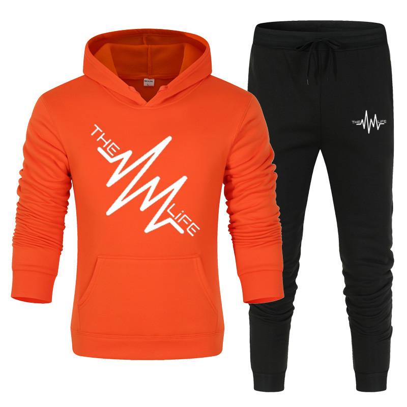 Buy New Style Outdoor Fitness Clothes Men's Two Pieces Hoodies Pullover