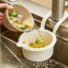 Space Efficient Sink Mounted Drying Rack ABS Plastic Easy Installation Hanging Organizers Vegetable Strainer Basket
