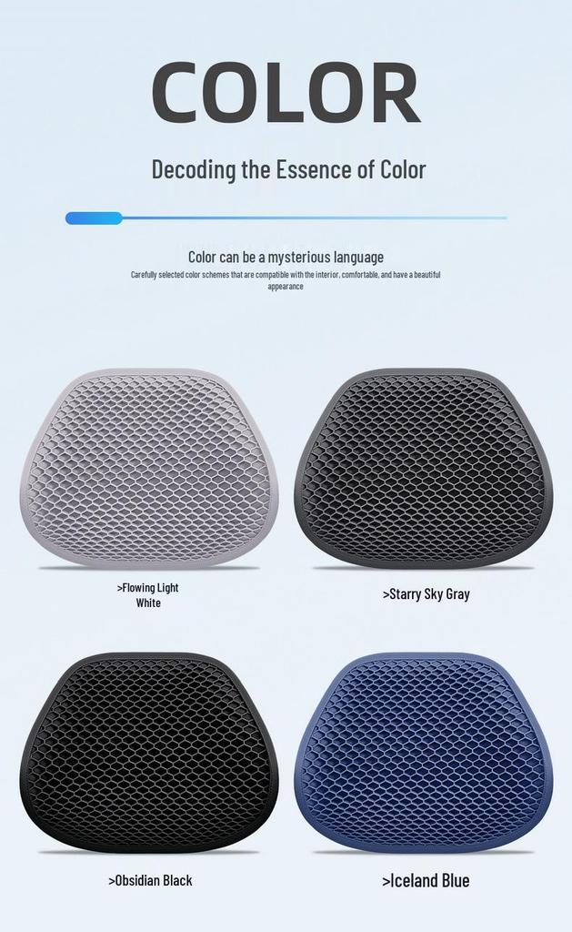 Four Seasons Breathable Gel Lumbar Support Pad for Car - Ideal for Long Sitting