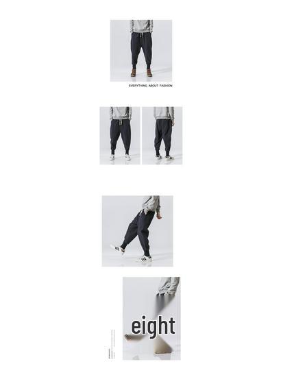 2025 Spring Men's Cotton Linen Harem Pants - Casual, Chinese Style, Plus Size, Loose Fit Joggers