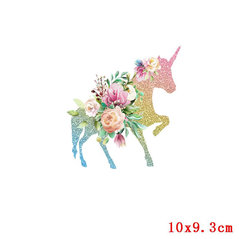 Cartoon Cat/Unicorn Patch Iron On Transfer For Clothing Cute Animal Thermal Transfer For Clothes Thermo Sticker On Clothes Decor