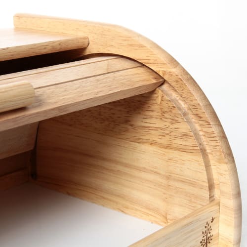 Fuji Boeki Bread Case, 33cm Wide X 23cm Deep X 16cm High, Natural Wood, Kitchen Storage, Bread Storage Case, Bonheur, 94381