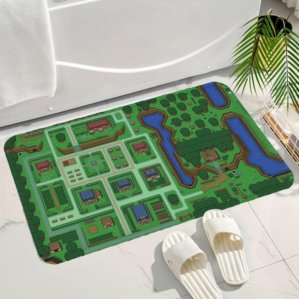 Zelda map Floor Mat Bathroom Mat Kids Room Bedroom Decoration Balcony Anti-Slip Doormat Living Room Welcome Rug
