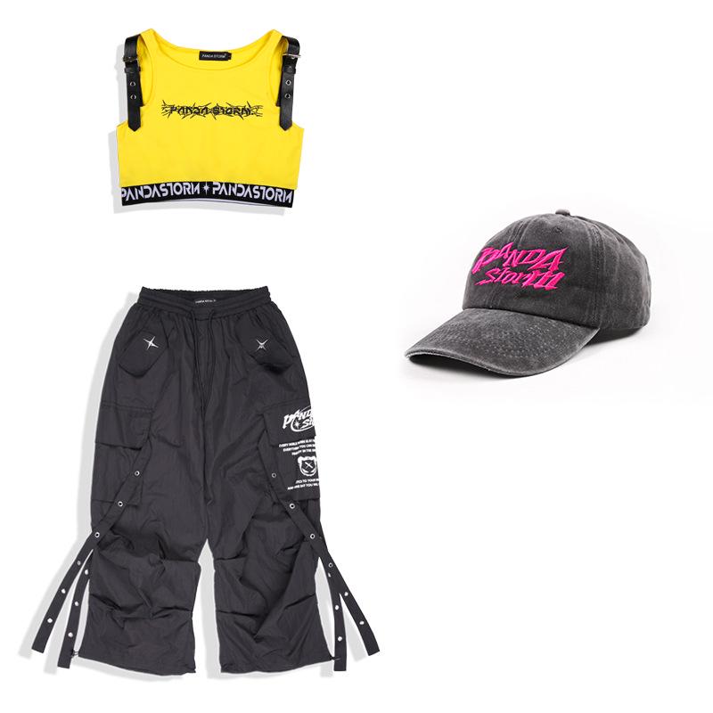 Kids' Hip Hop Street Dance Performance Outfit - Jazz Dance Fashion Show Drum Set Vest and T-shirt for Boys and Girls