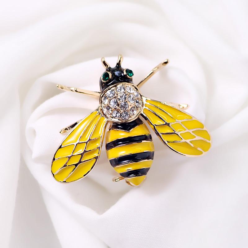 Enamel Rhinestone Bee Brooch Pin for Clothing and Accessories