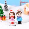 1pair Lovers Snowman Couple Statue Resin Craftwork Garden Miniature Micro Landscape Festival Atmosphere Maison Christmas Statue