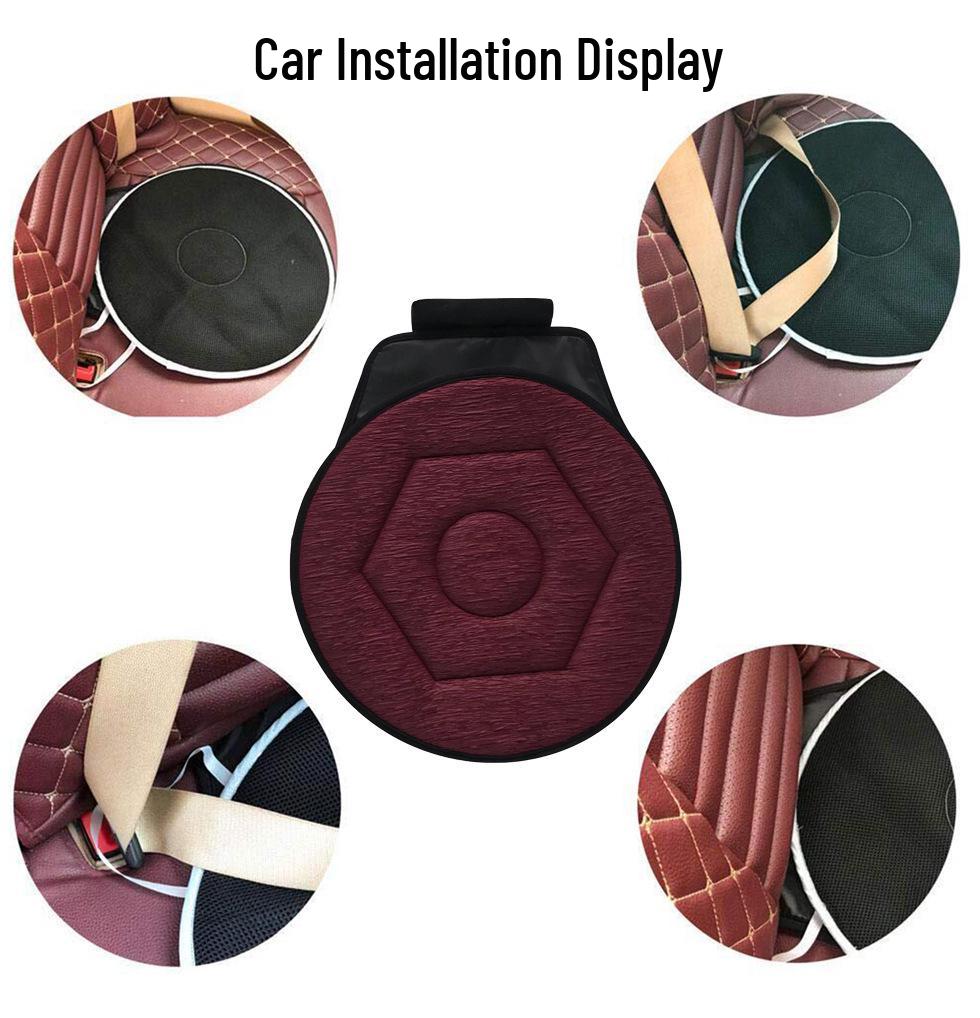 Odorless 360° Rotating Car Seat Cushion for Elderly and Pregnant Women – Portable, Multifunctional, and Effort-Saving Chair Cushion