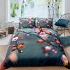 Pink Cherry Blossom King Queen Bedding Set Spring Flora Duvet Cover Japanese Flowers Quilt Cover Soft Polyester Comforter Cover