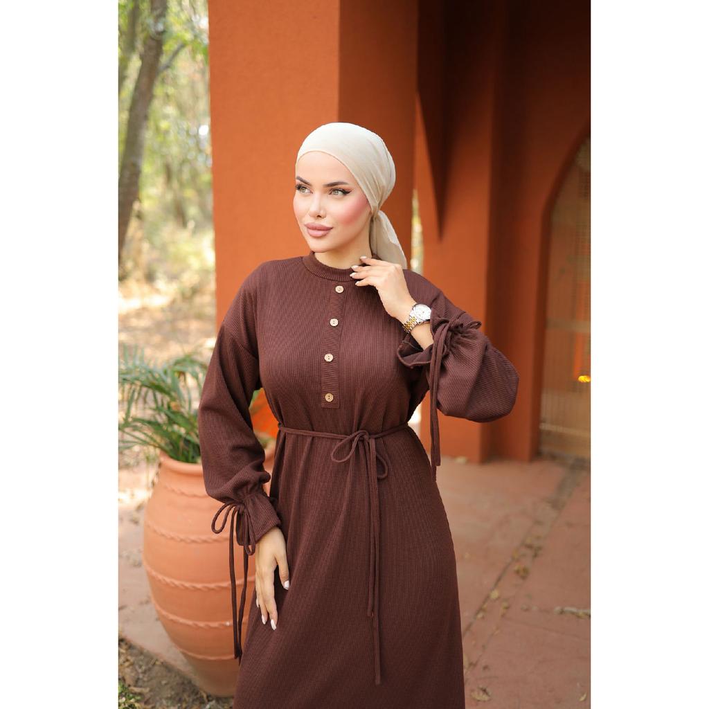 Women's Hijab Front Buttoned Winter Dress