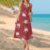 Sleeveless Maxi Dress with Scoop Neck and Floral Print Loose Fit Casual Long Dress for Women Summer Beachwear