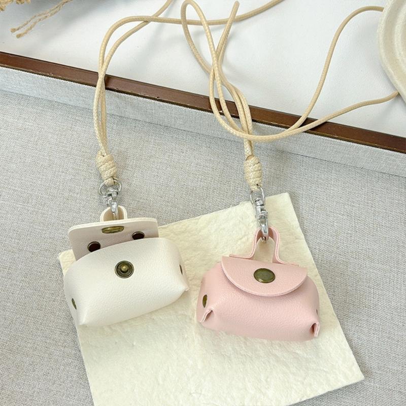 Modische Lange Anhänger Halskette Weiche PU-Leder Tasche Anhänger Halskette In Lebendigen Farben Für Trendsetter