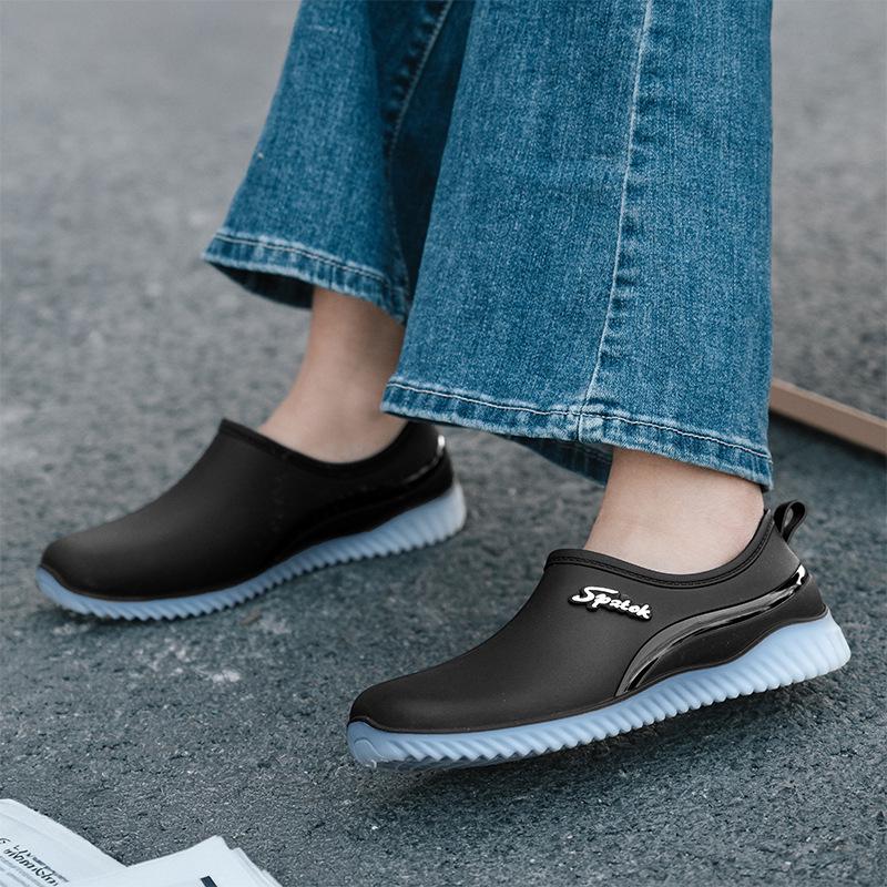 Women's Versatile Low-Top Rain Boots - Soft Sole, Comfortable, Breathable, Non-Slip Rubber Shoes for Outdoor Summer Wear
