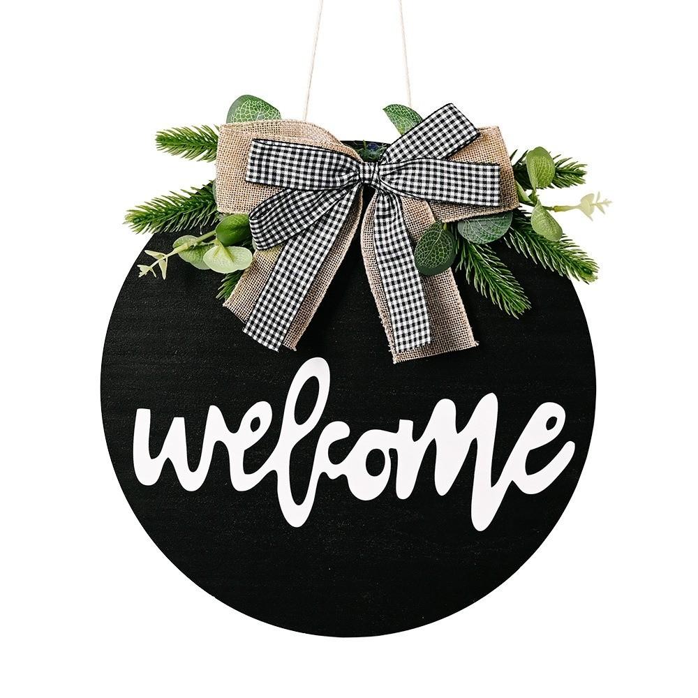Sunflower Wooden Welcome Sign 30cm Wall Art Garlands Door Wreath Porch Decor