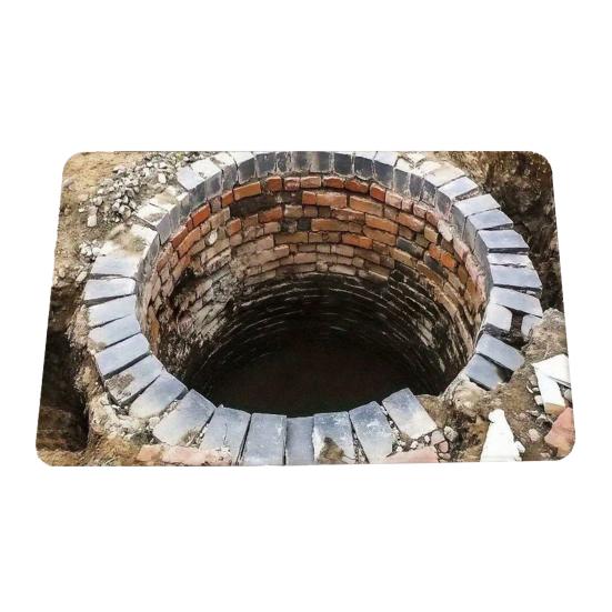 3D Optical Illusion Rug Realistic Hole Non-Slip Floor Mat Bottomless Pit Entrance Rug Doormat for Living Room Bedroom Playroom Decor