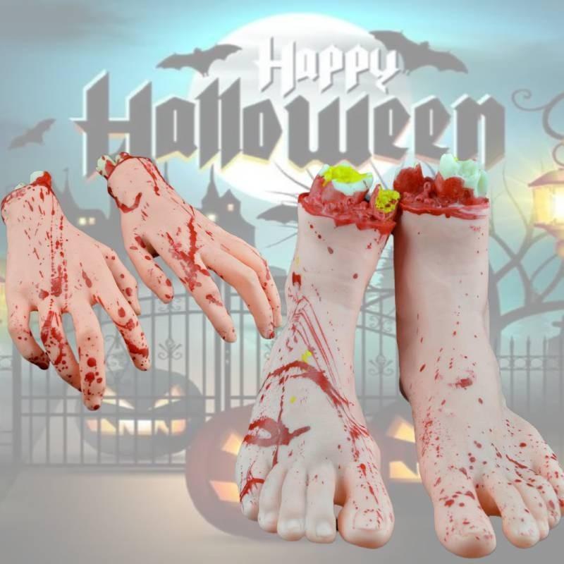 Halloween Bloedige Lichaamsdelen Realistisch Hart Hersenen Afgehakte Hand Voet Kostuum Accessoires