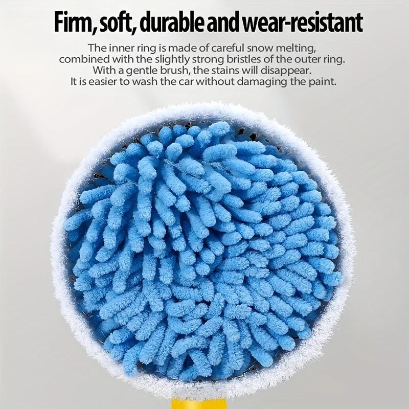 High-Pressure 360° Rotating Car Wash Brush Kit - Automatic Foaming, Chenille Bristles, Adjustable Dip Wash, Rotary Wash Brush