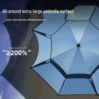 Ombrello da Pesca a Doppio Strato A1R 2025: Grande, Colla Nera, Protezione Solare, Antivento, Antipioggia, Design Pieghevole
