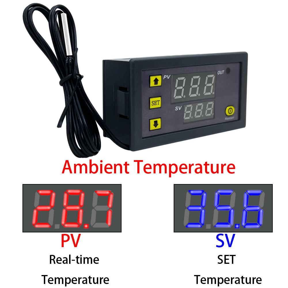W3230 Mini Digital Temperature Controller 12V 24V 220V Thermostat Regulator Heating Cooling Control Thermoregulator With Sensor