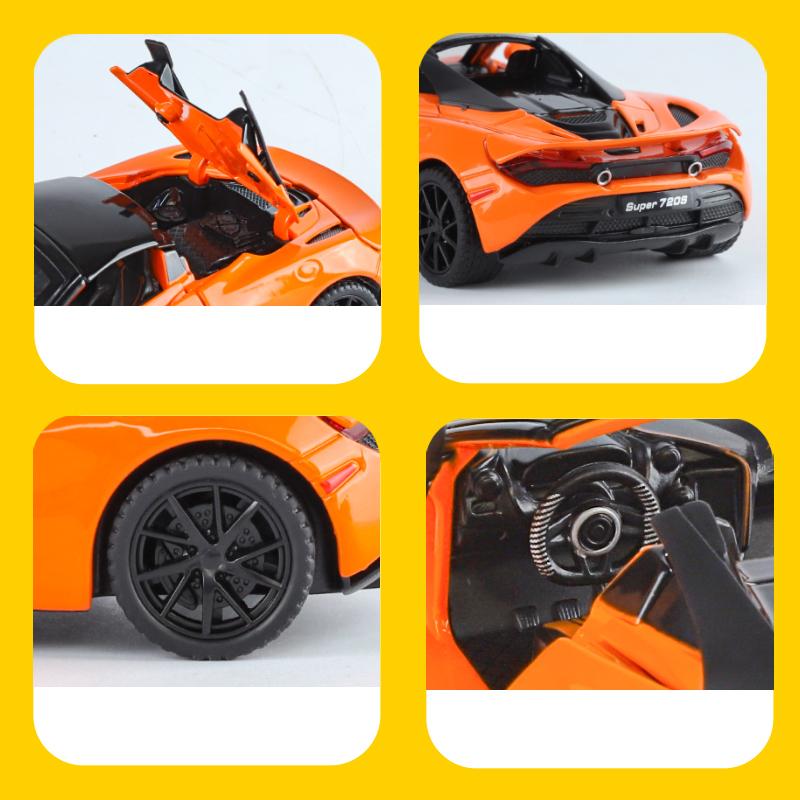 1/32 McLaren 720s Supercar Sports Alloy Diecast Model Car Sound & Light High Simulation Hobby Collection Birthday Gifts for Boy